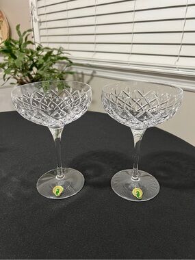 Waterford Crystal Astor Cocktail Coupe Glasses - Pair